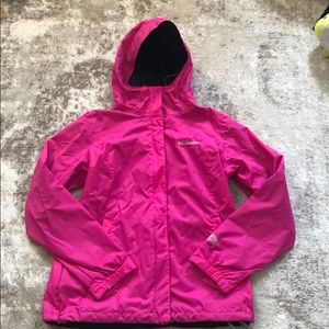 Columbia Omnitech pink hooded rain jacket sz:M